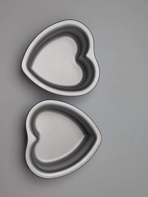 Heart shaped cake pan Set of 2, heartshaped cake tin, aluminum, 8-inch heart-shaped, for weddings, parties, family and other occasions cake (8 x 2 Inch,Set of 2)