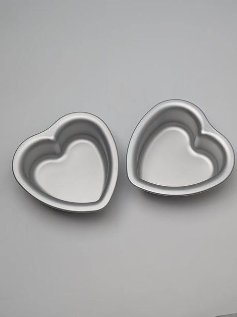 Heart shaped cake pan Set of 2, heartshaped cake tin, aluminum, 8-inch heart-shaped, for weddings, parties, family and other occasions cake (8 x 2 Inch,Set of 2)