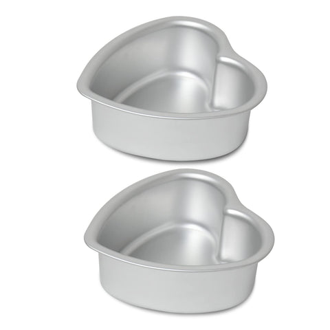 Heart shaped cake pan Set of 2, heartshaped cake tin, aluminum, 8-inch heart-shaped, for weddings, parties, family and other occasions cake (8 x 2 Inch,Set of 2)