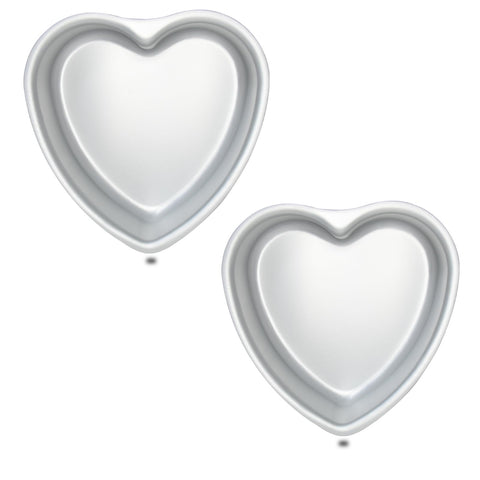 Heart shaped cake pan Set of 2, heartshaped cake tin, aluminum, 8-inch heart-shaped, for weddings, parties, family and other occasions cake (8 x 2 Inch,Set of 2)