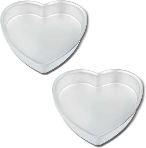 Heart shaped cake pan Set of 2, heartshaped cake tin, aluminum, 8-inch heart-shaped, for weddings, parties, family and other occasions cake (8 x 2 Inch,Set of 2)