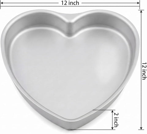 Heart shaped cake pan Set of 2, heartshaped cake tin, aluminum, 8-inch heart-shaped, for weddings, parties, family and other occasions cake (8 x 2 Inch,Set of 2)