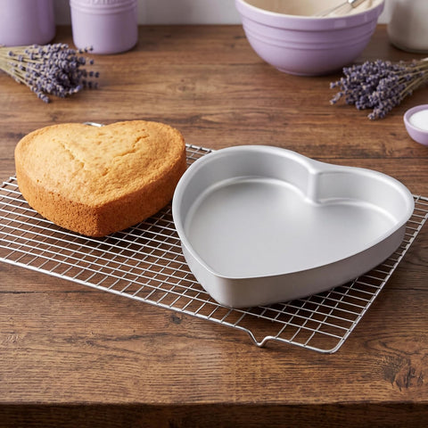 Heart shaped cake pan Set of 2, heartshaped cake tin, aluminum, 8-inch heart-shaped, for weddings, parties, family and other occasions cake (8 x 2 Inch,Set of 2)