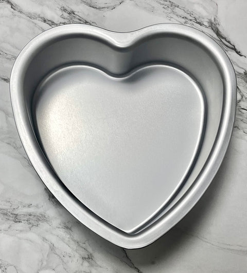 Heart shaped cake pan Set of 2, heartshaped cake tin, aluminum, 8-inch heart-shaped, for weddings, parties, family and other occasions cake (8 x 2 Inch,Set of 2)